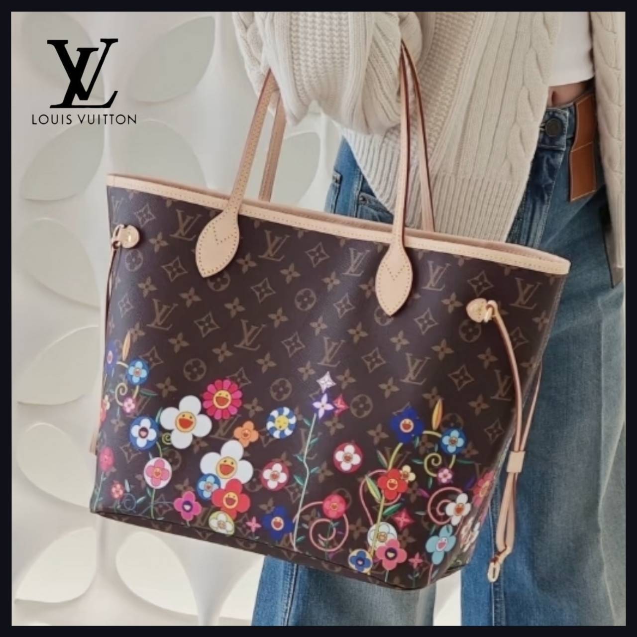 国内発送【ポップでお洒落】Louis Vuitton 村上隆ネヴァーフルMM