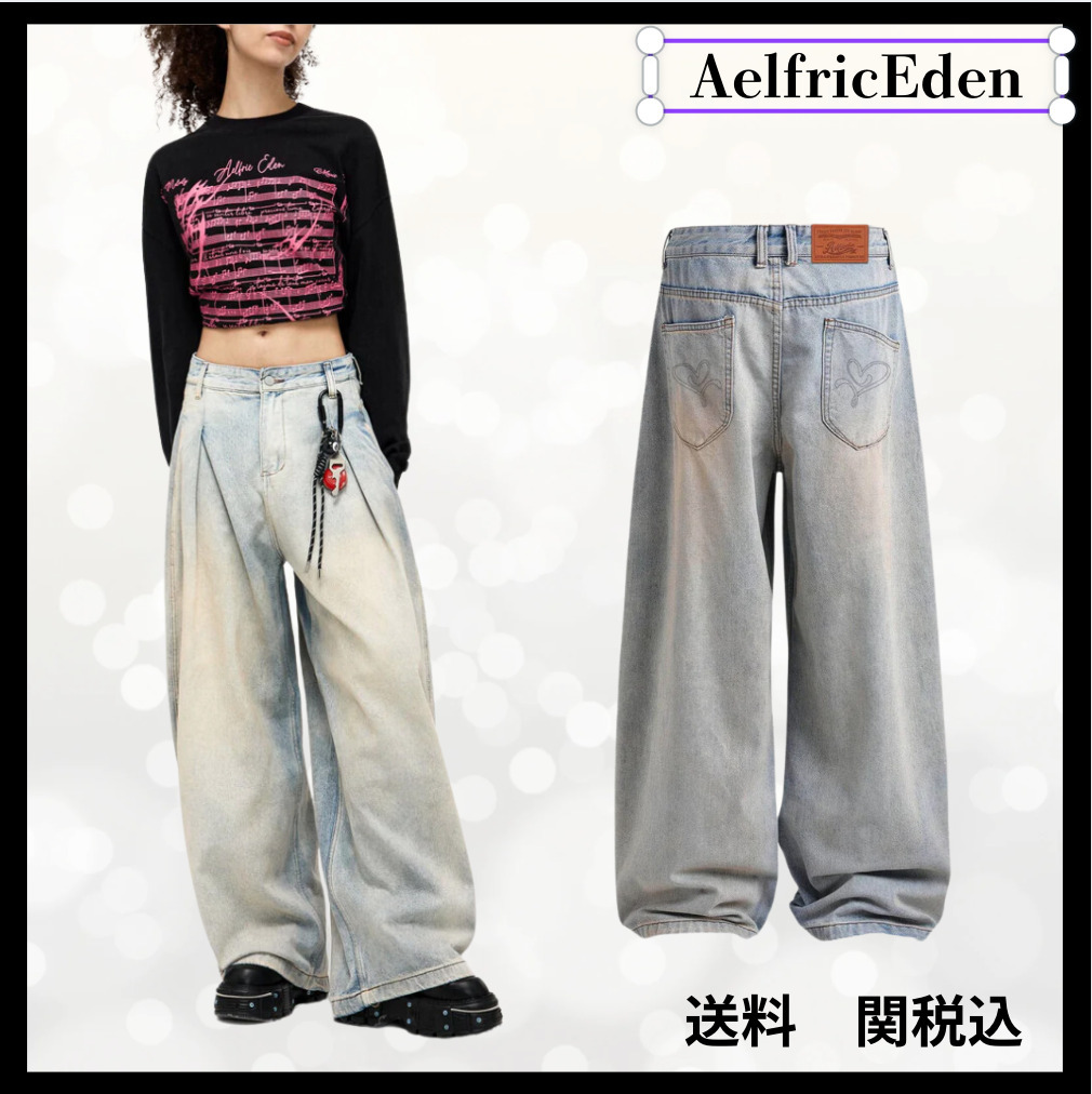 Aelfric Eden リンクルウォッシュルーズジーンズ