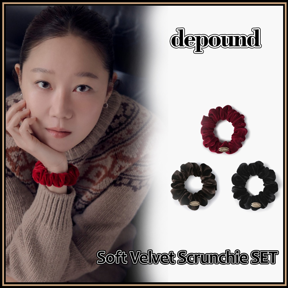 24AW大人気【depound】soft velvet scrunchie 3セット