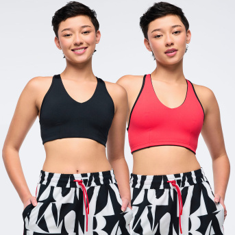 ズンバ Zumba Haus Reversible Racerback V Bra Bold Black