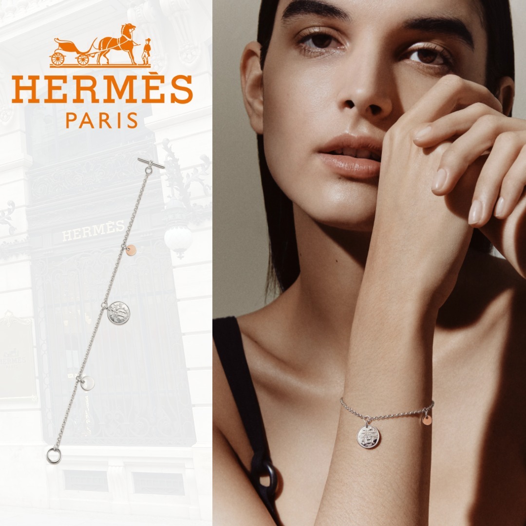 【上品でエレガント♪】HERMES 《エクスリブリス》ブレスレット