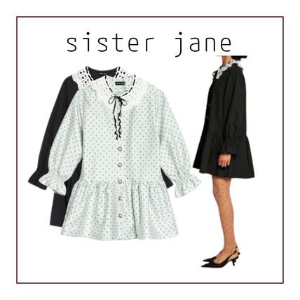 Sister Jane 半袖フローラルジャカードミニドレス 関税送料込 sister jane》Olive Rose Jacquard Mini Dress | é