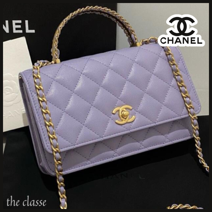 【パステルカラーが魅力的♪】CHANEL チェーンウォレット