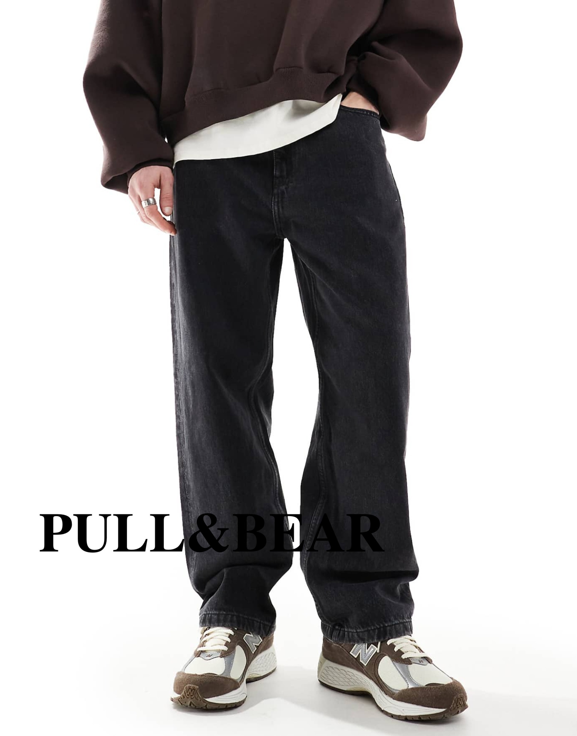 ☆日本未入荷*PULL&BEAR*新作*バギーフィットデニム/BLACK☆