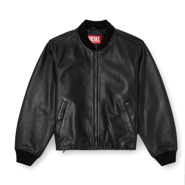 関税送料込Diesel Zipped Leather Jacket L llyan