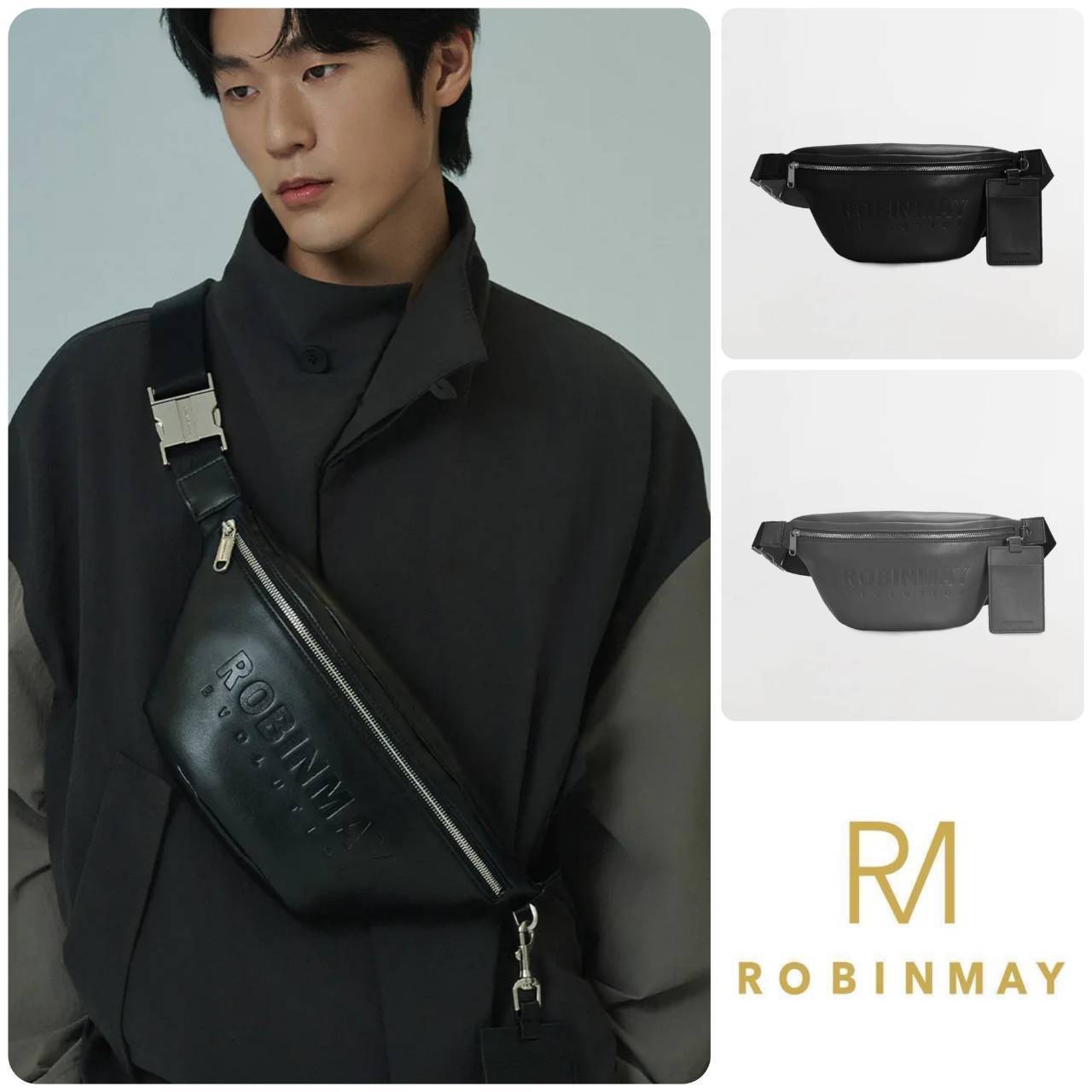 ■ROBINMAY■品牌真皮胸包 ブランド本革チェストバッグ/送料込