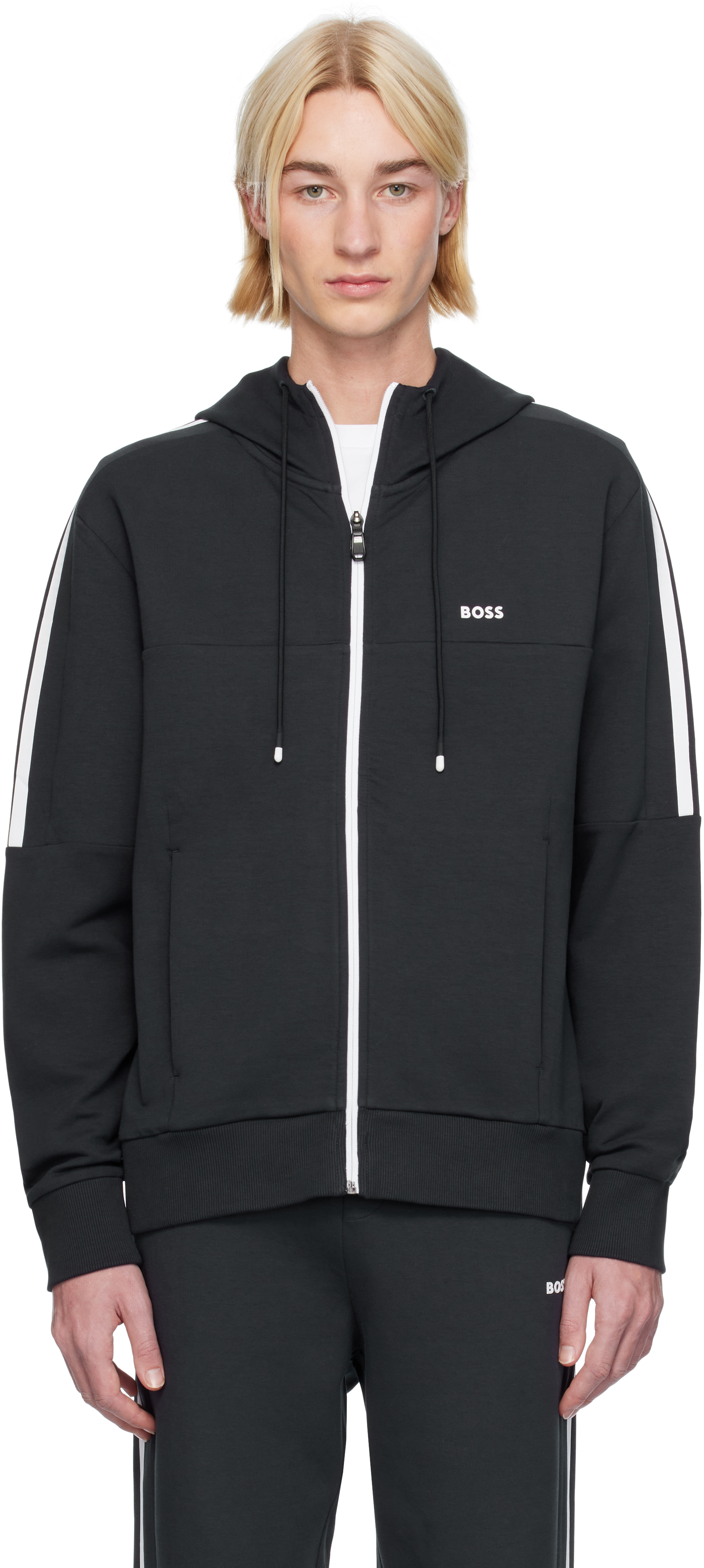 【関税込み】BOSS ネイビー ジップアップフーディ