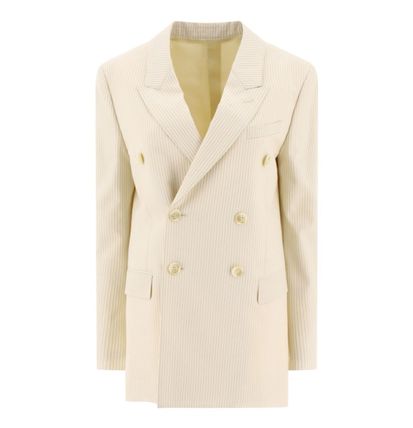 【CELINE】セリーヌ コットン ジャケット 白 ★ ゴールドボタン お上品なデザイン♪【CELINE】《DANI》コットン ジャケット