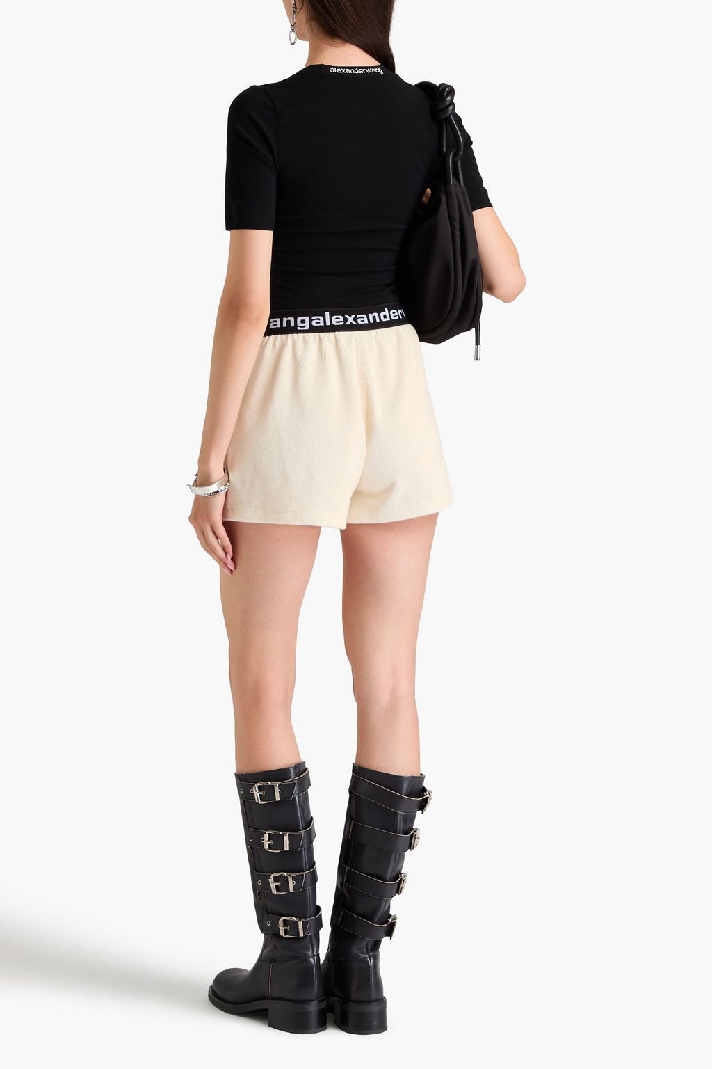 バイカラーが魅力】ALEXANDERWANG.T コットン混ショートパンツ
