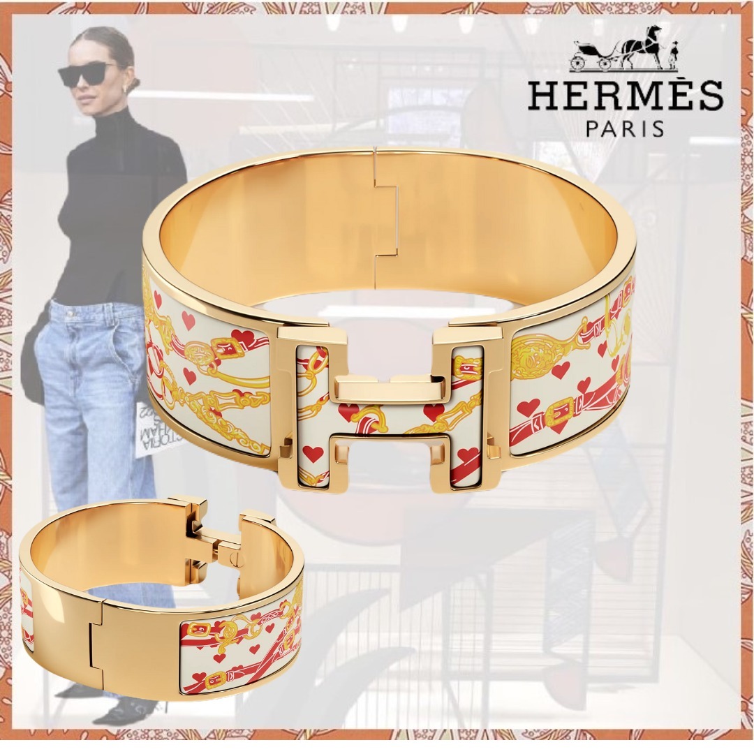 【ハートが可愛い】HERMES★Clic Clac H Loveブレスレット