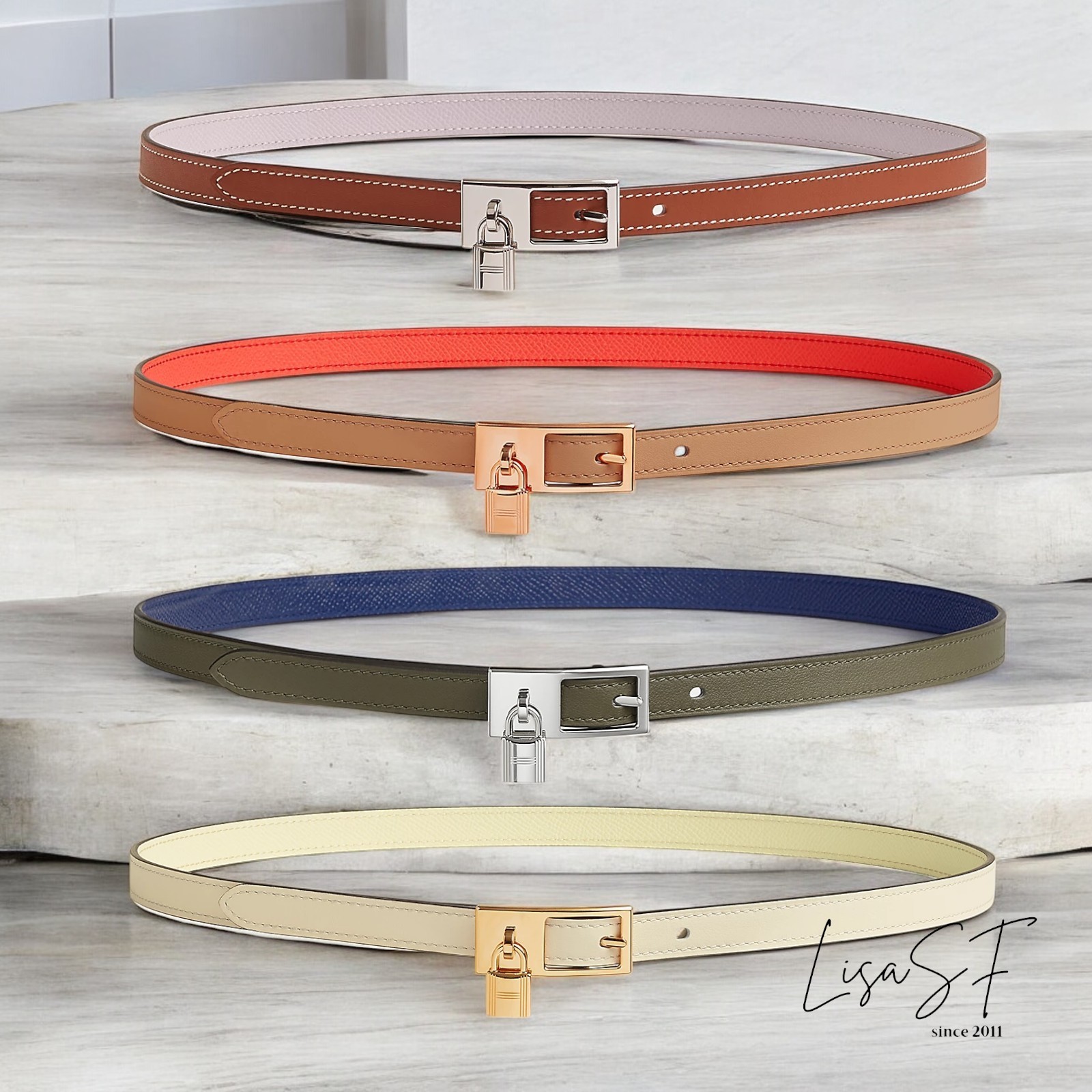 【VIP特別価格】HERMES★ラッキー 15 リバーシブル ベルト 4色