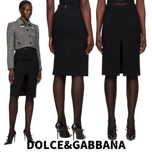 【DOLCE&GABBANA】ストレッチ ウール ダブルクレープ スカート