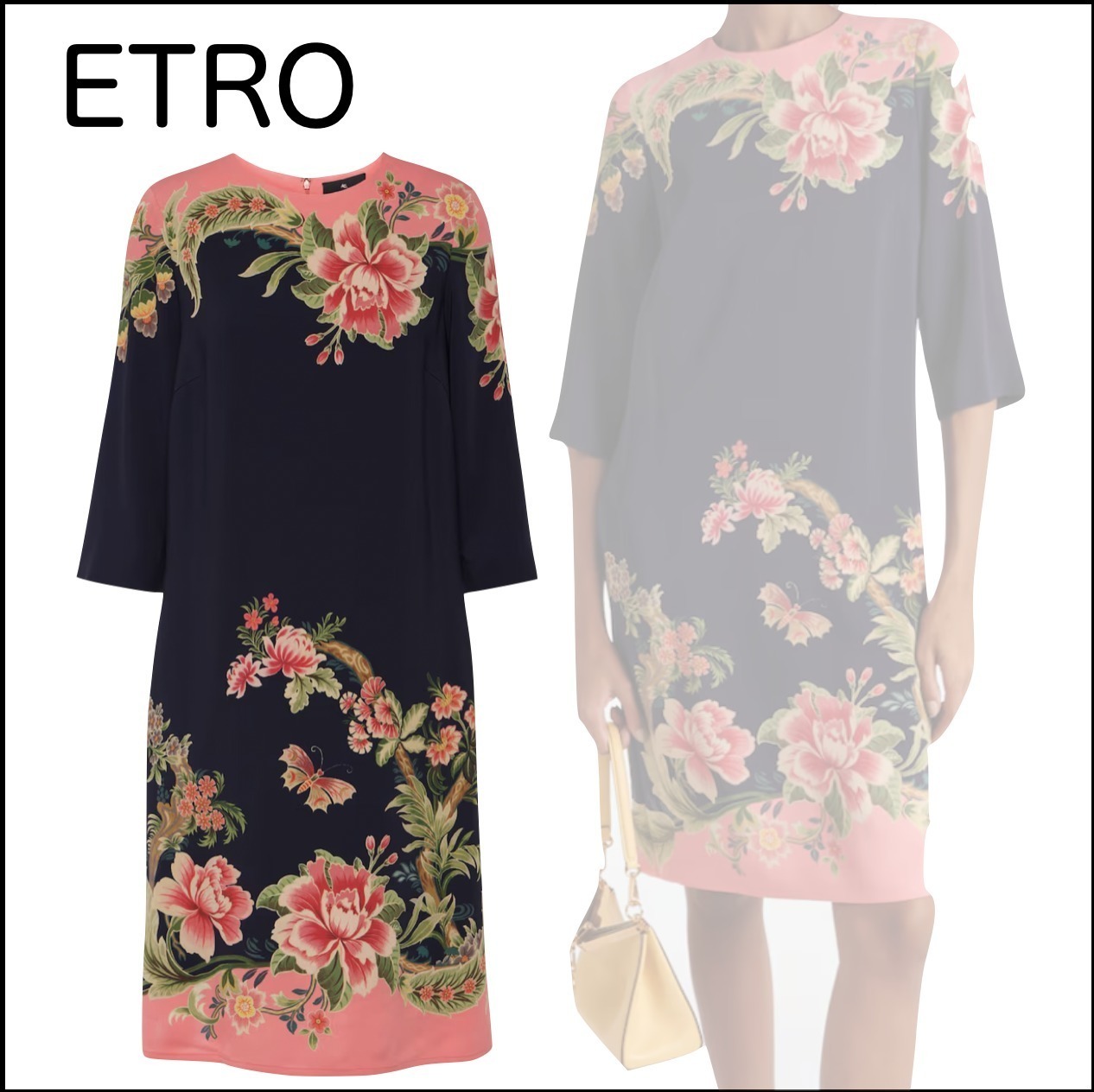 【ETRO】フラワーシフトドレス ピンク