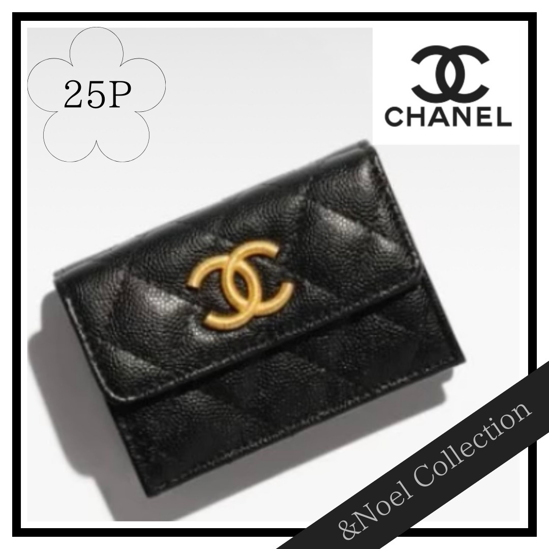 【三つ折り財布♢限定CCロゴ】CHANEL*フラップ ウォレット