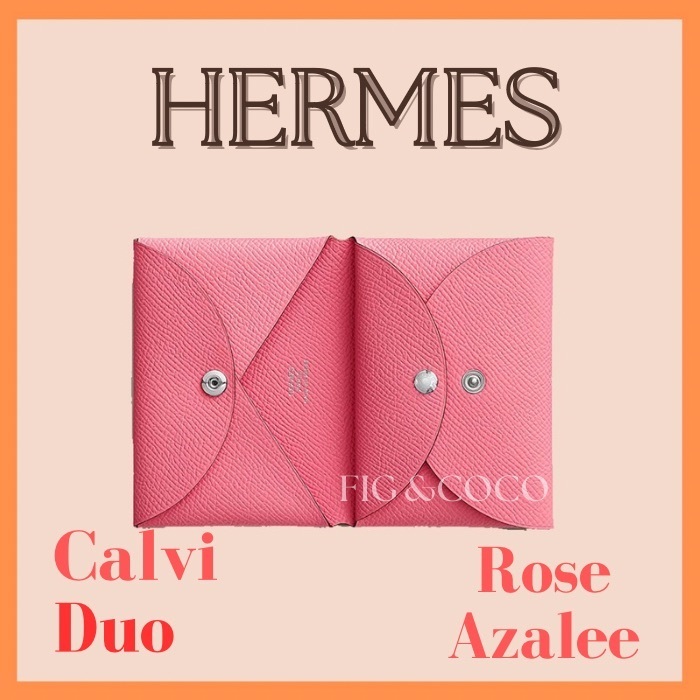 【HERMES】Calvi Duoカードケース[エルメス]Rose Azalee