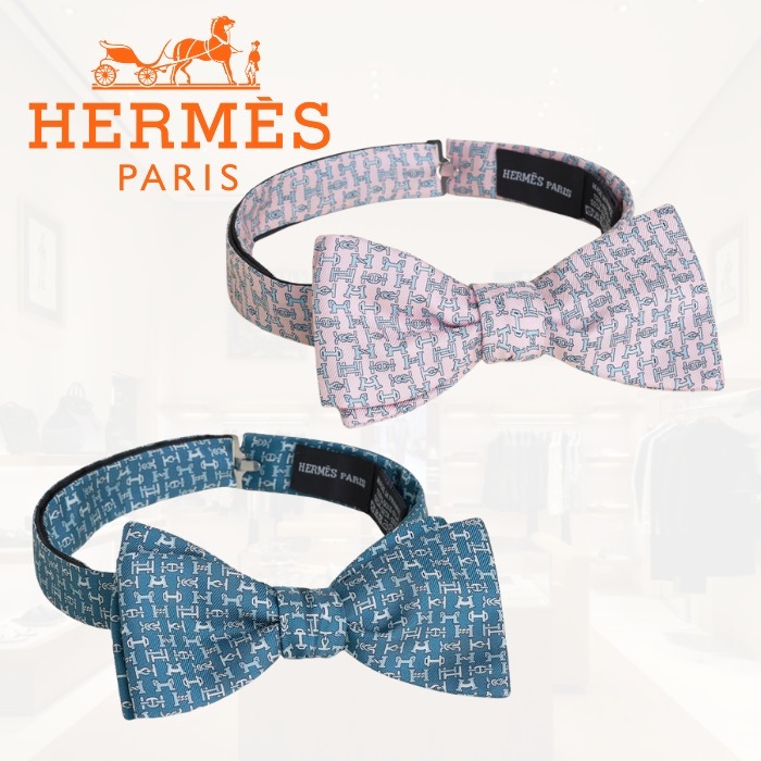 ギフトにも【HERMES】直営買付《Boucles en Vrac》 蝶ネクタイ