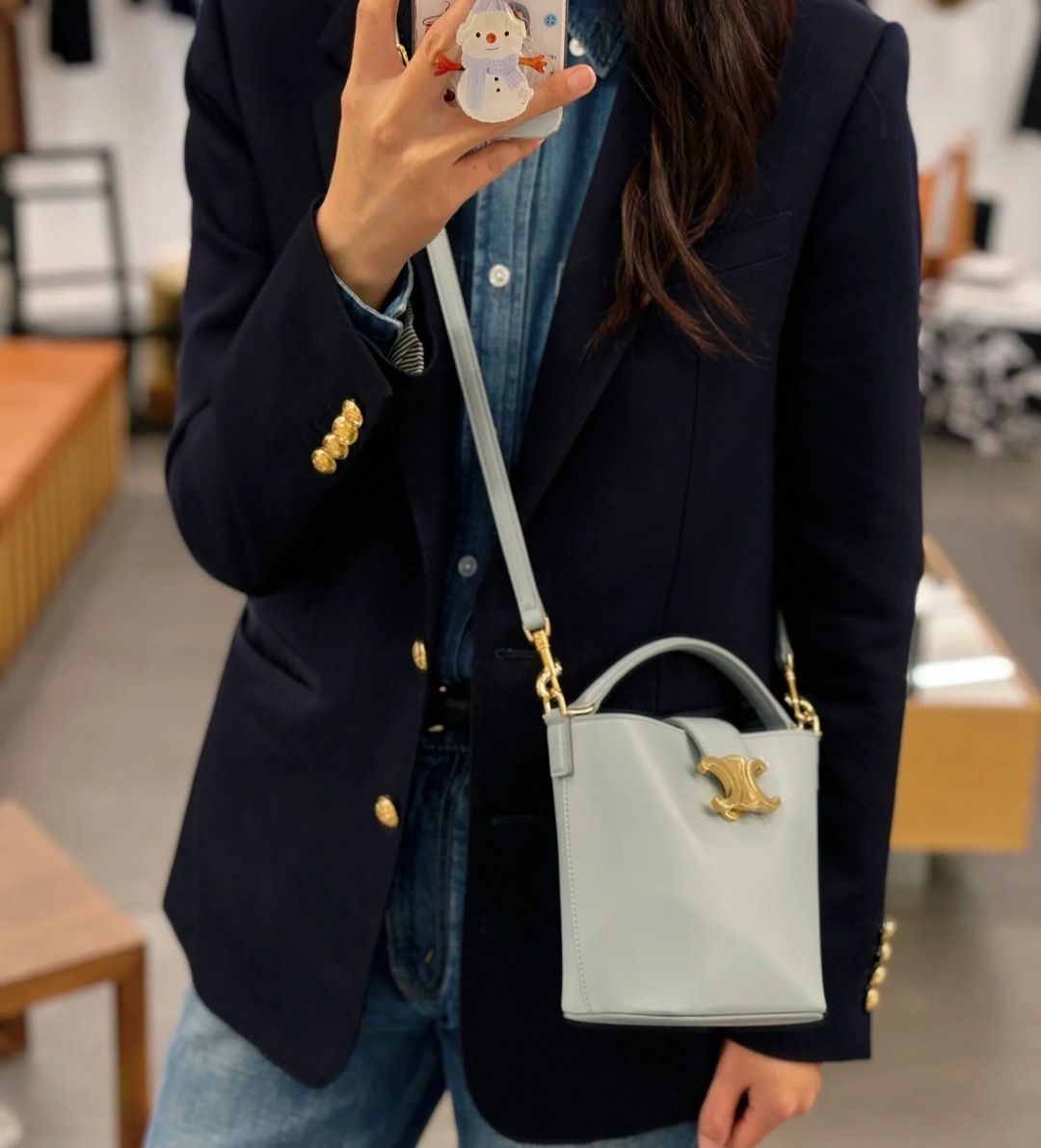 【CELINE】セリーヌ ミニ ルイーズ バケツバッグ ブラック CELINE セリーヌ 今季限定カラー♪ミニ バケット ルイーズ