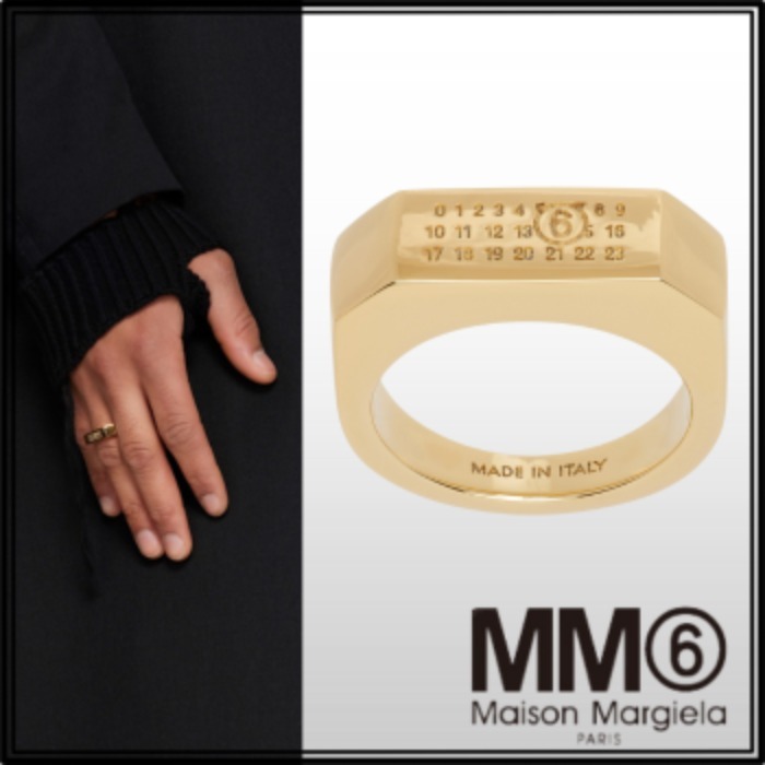 国内発送【MM6 Maison Margiela】ゴールド Numeric リング 指輪