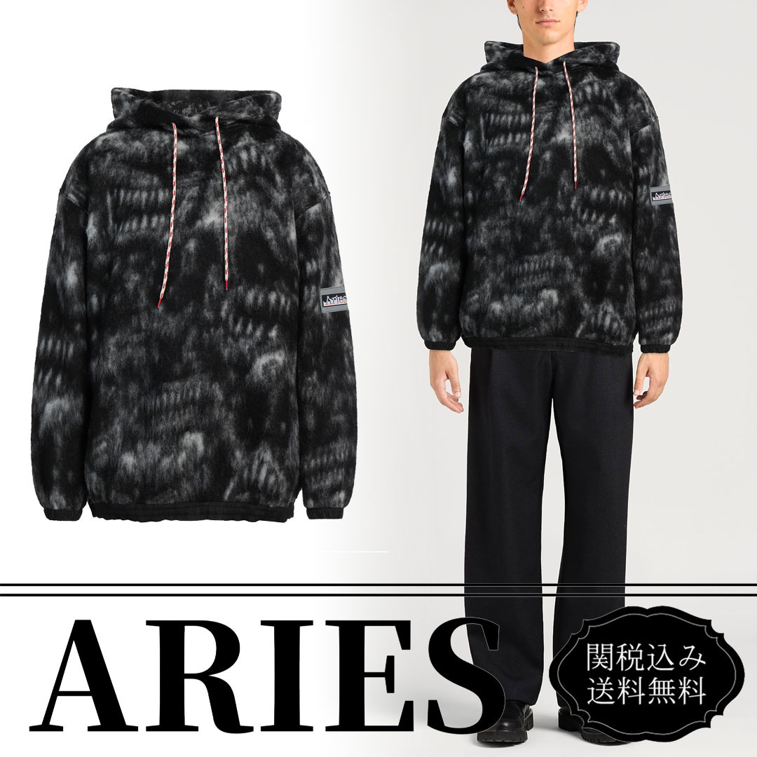 スウェット【ARIES】関税込み送料無料 ベロア素材 ウール フード