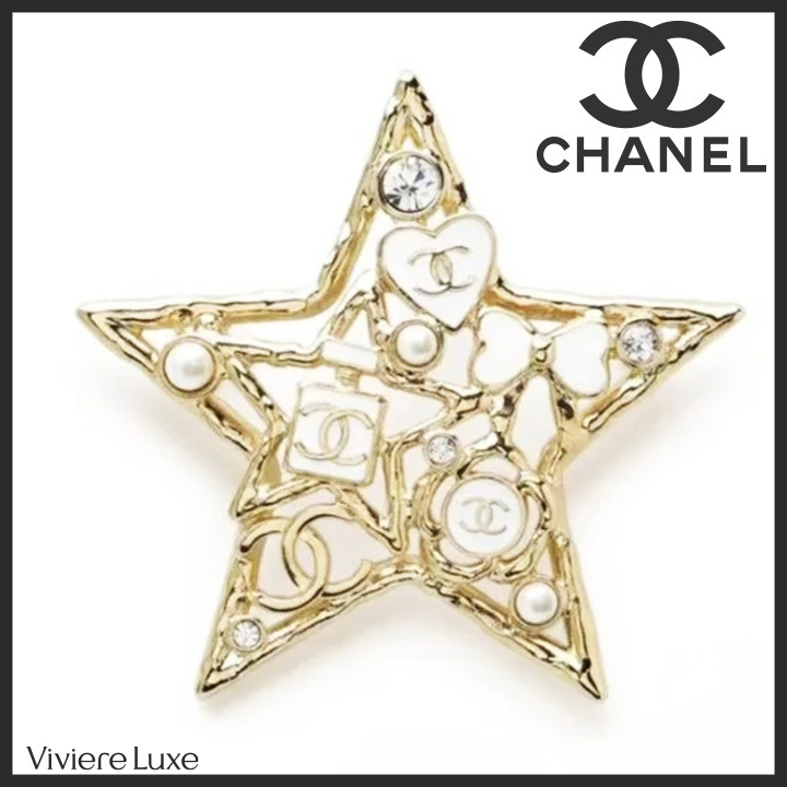 *上品で華やか* CHANEL スター ブローチ トレンドアクセサリー