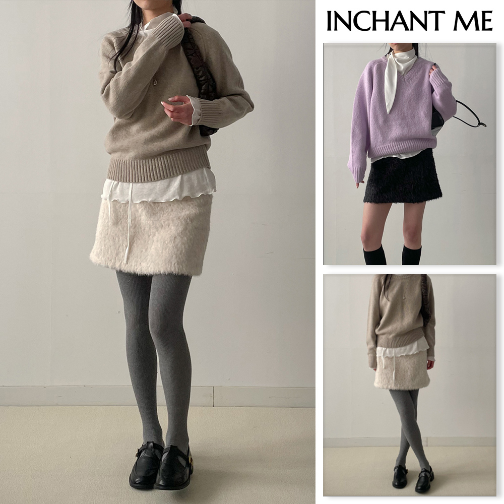 【INCHANT ME】Sharp Hairy Mini Skirt