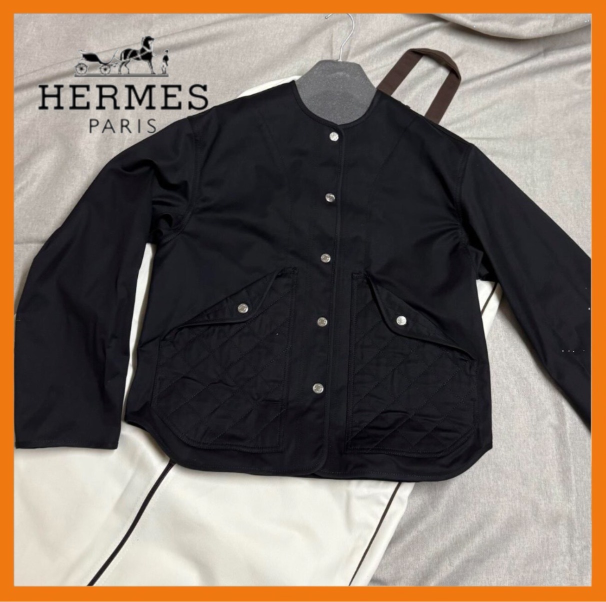【シンプルでお洒落】HERMES 乗馬ディテール ジャケット