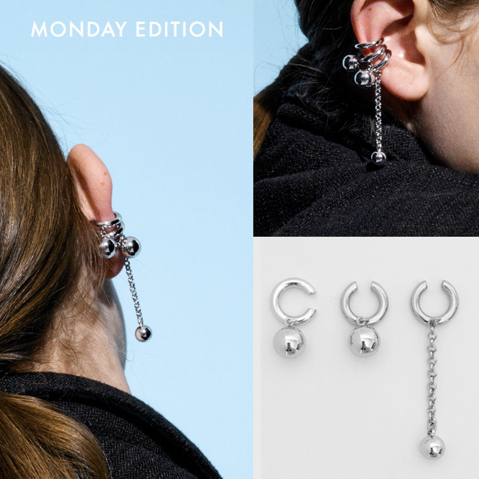 MONDAY EDITION★Dripping Ear Cuff Set シルバーイヤカフ
