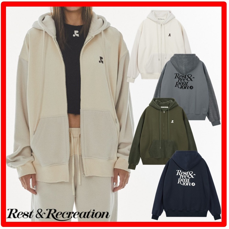 ★人気★【Rest&Recreation】★COLORATION FLEECE HOOD ZIP-UP★