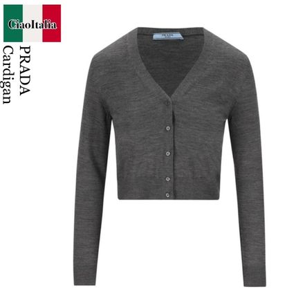 超美品 グレー（灰色）系 カーディガン(レディース PRADA(プラダ) トップス