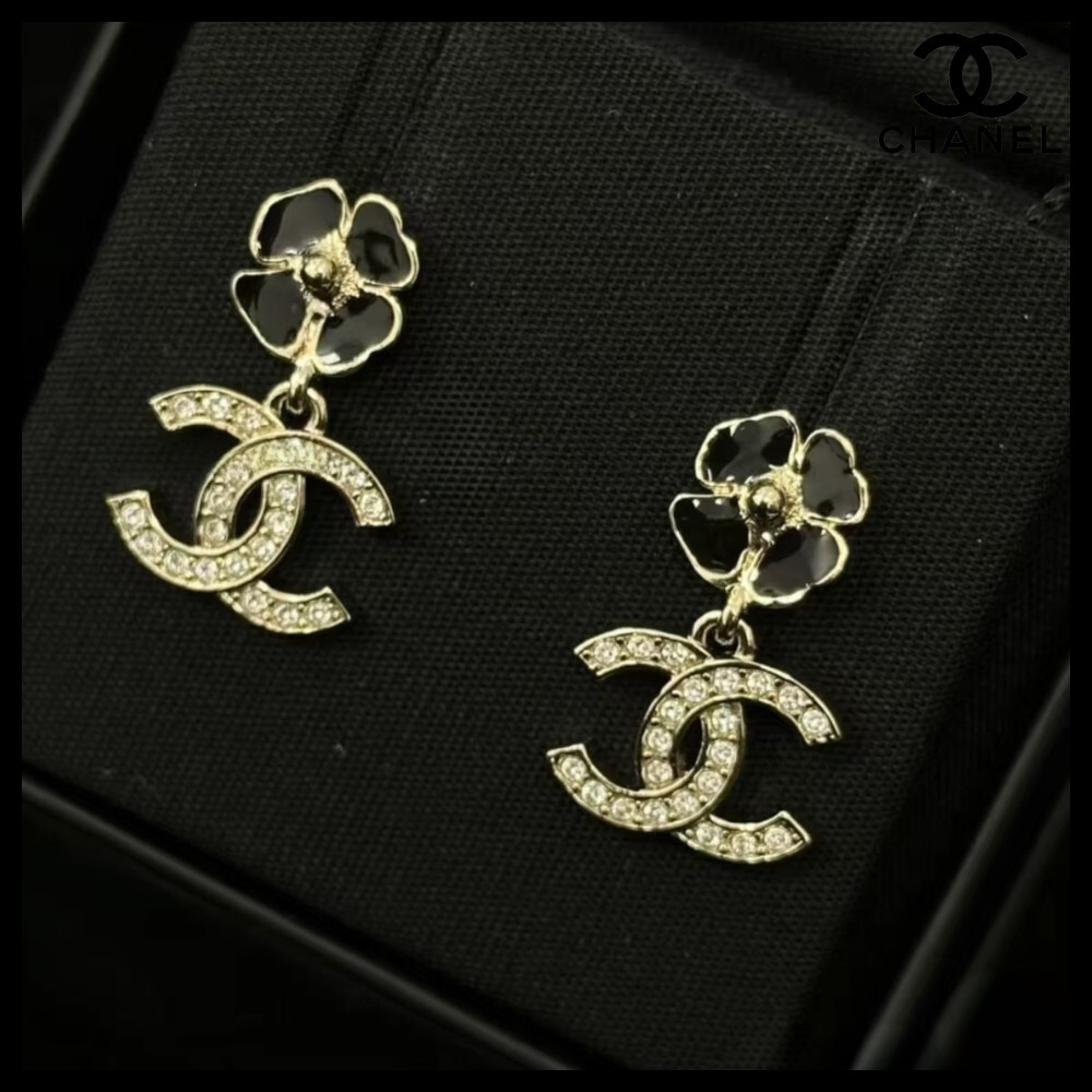 【ブラックフラワー×ココマークが上品♪】CHANEL★ピアス