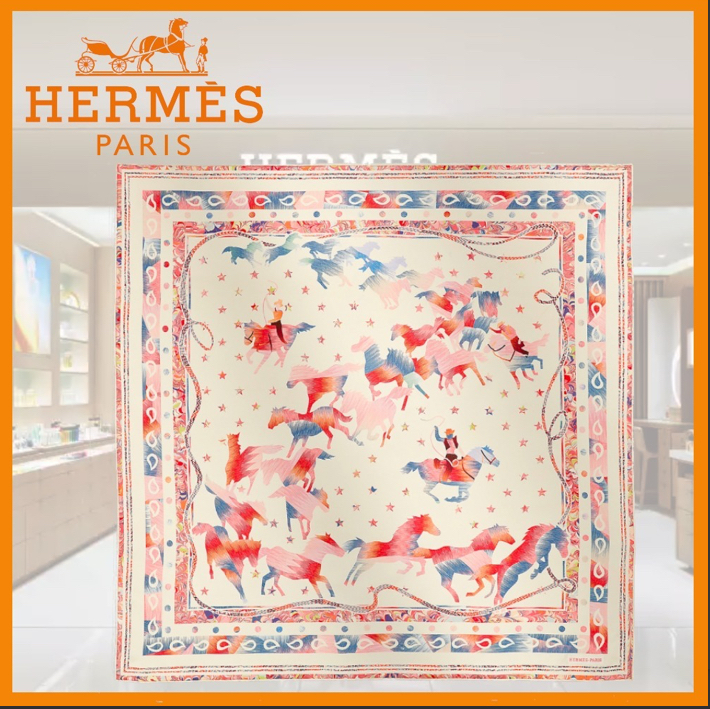 【美しい柄がゴージャス☆】HERMES スカーフ