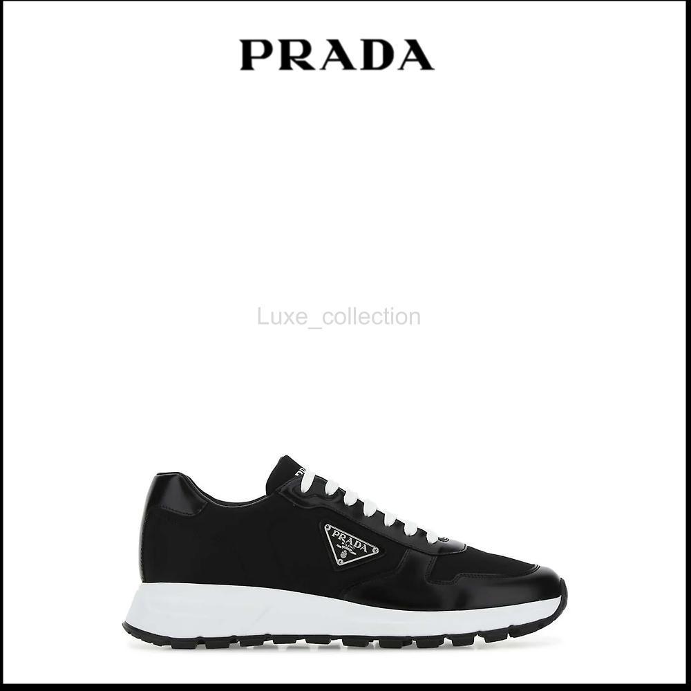 【PRADA】VIP価格☆ロゴプレート ロートップ スニーカー