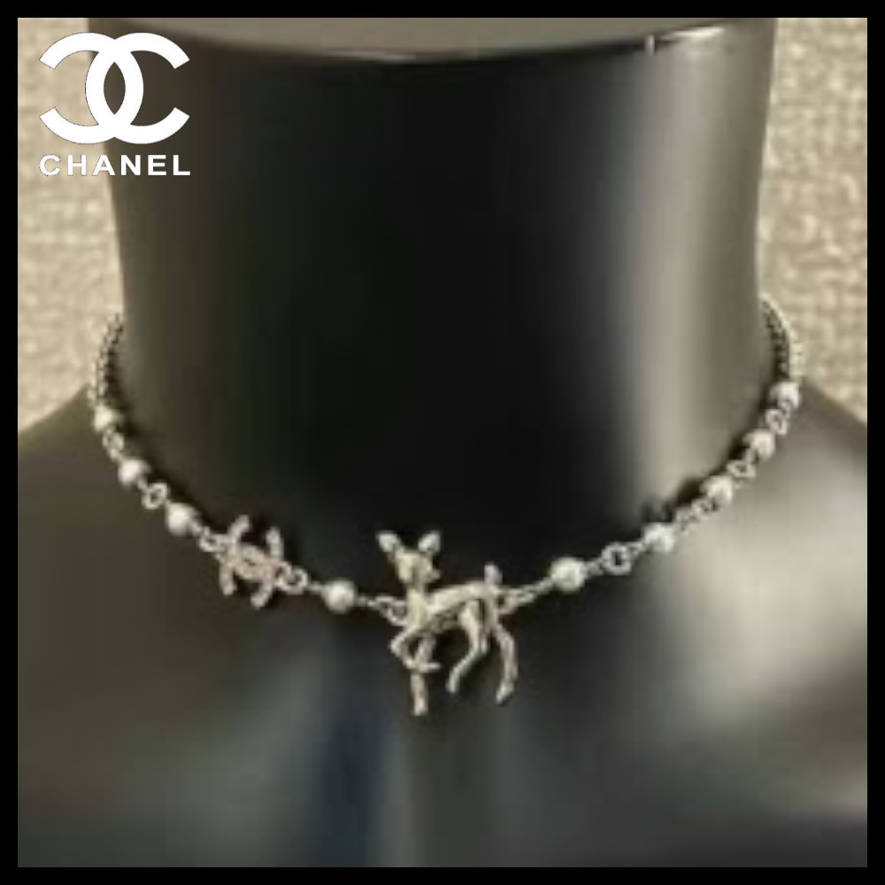 【バンビのモチーフが可愛い♪】シャネル チョーカー 左右違いでかわいい♡】CHANEL チョーカー ネックレス (CHANEL
