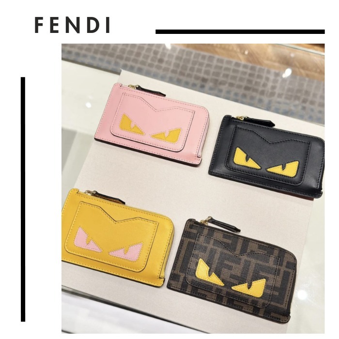 FENDI EYES●カプセルコレクション レザー ジップ付カードケース