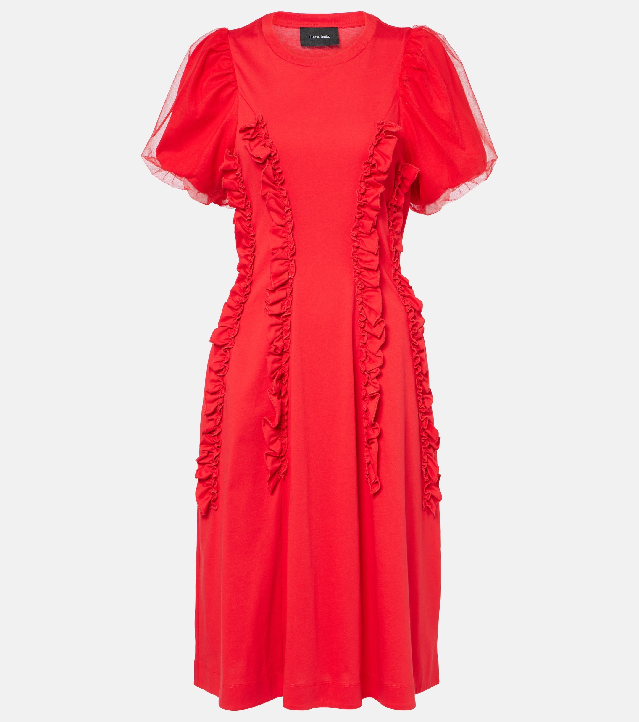 送料関税込■Simone Rocha■フリルコットンチュールミディドレス フリルコットンチュールミディドレス (Simone Rocha/ワンピース