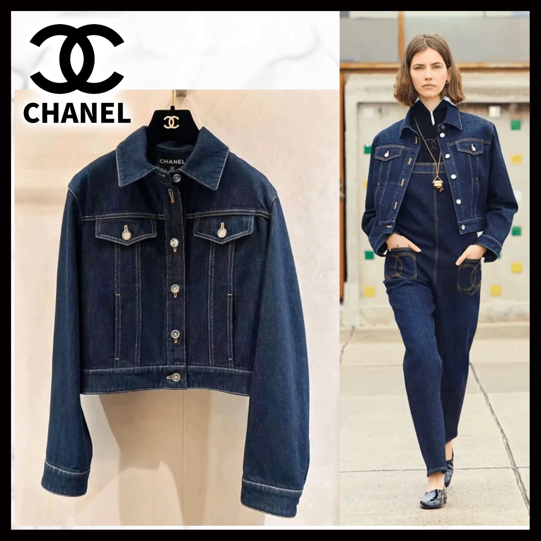 【CHANEL】ボタンのCCロゴが可愛い★デニム ジャケット