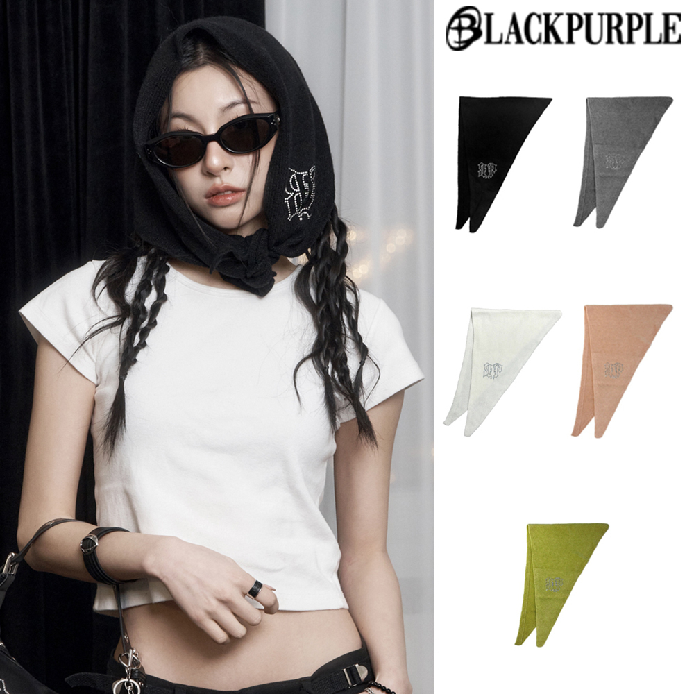 【BLACKPURPLE】24FW★ BP Crystal Multi Knit Scarf