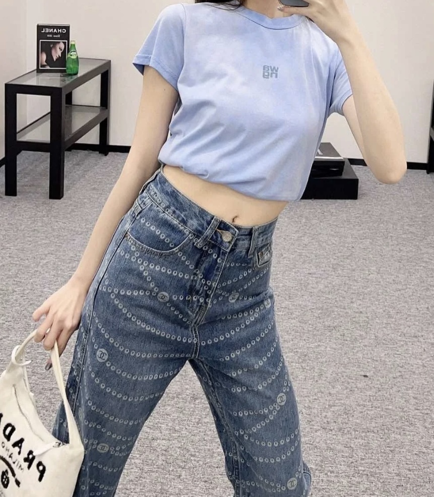 いつも大人気 パールプリントがエレガントで可愛い CHANELデニム いつも大人気 パールプリントがエレガントで可愛い CHANELデニム