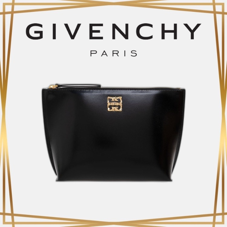 関税送料無料 GIVENCHY リキッド ロゴプレート クラッチバッグ