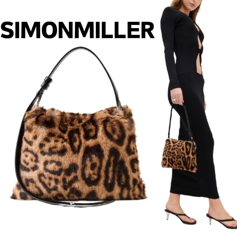 【SIMONMILLER】Cheetah Faux Fur Mini Puffin Bag