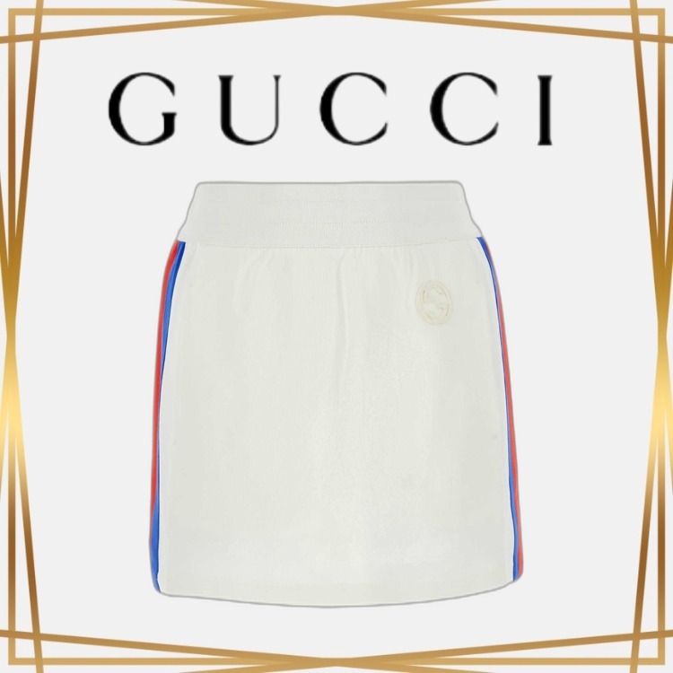 関税送料無料 GUCCI ロゴパッチ ミニスカート