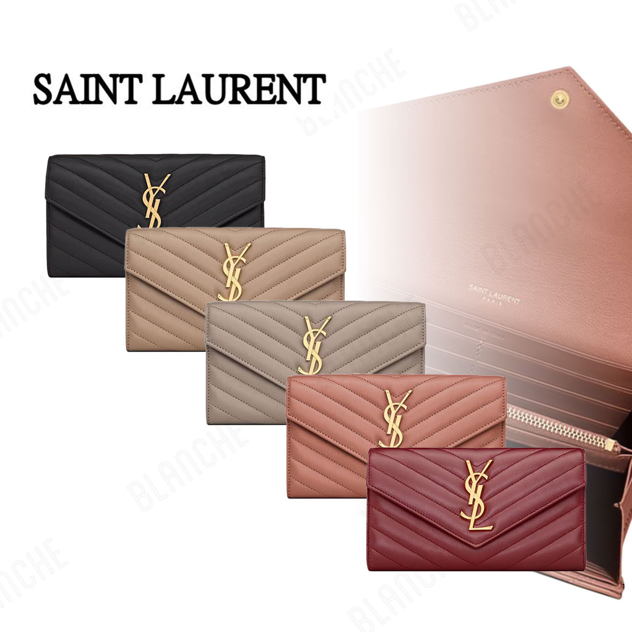 【Saint Laurent】カサンドラ マトラッセ フラップウォレット