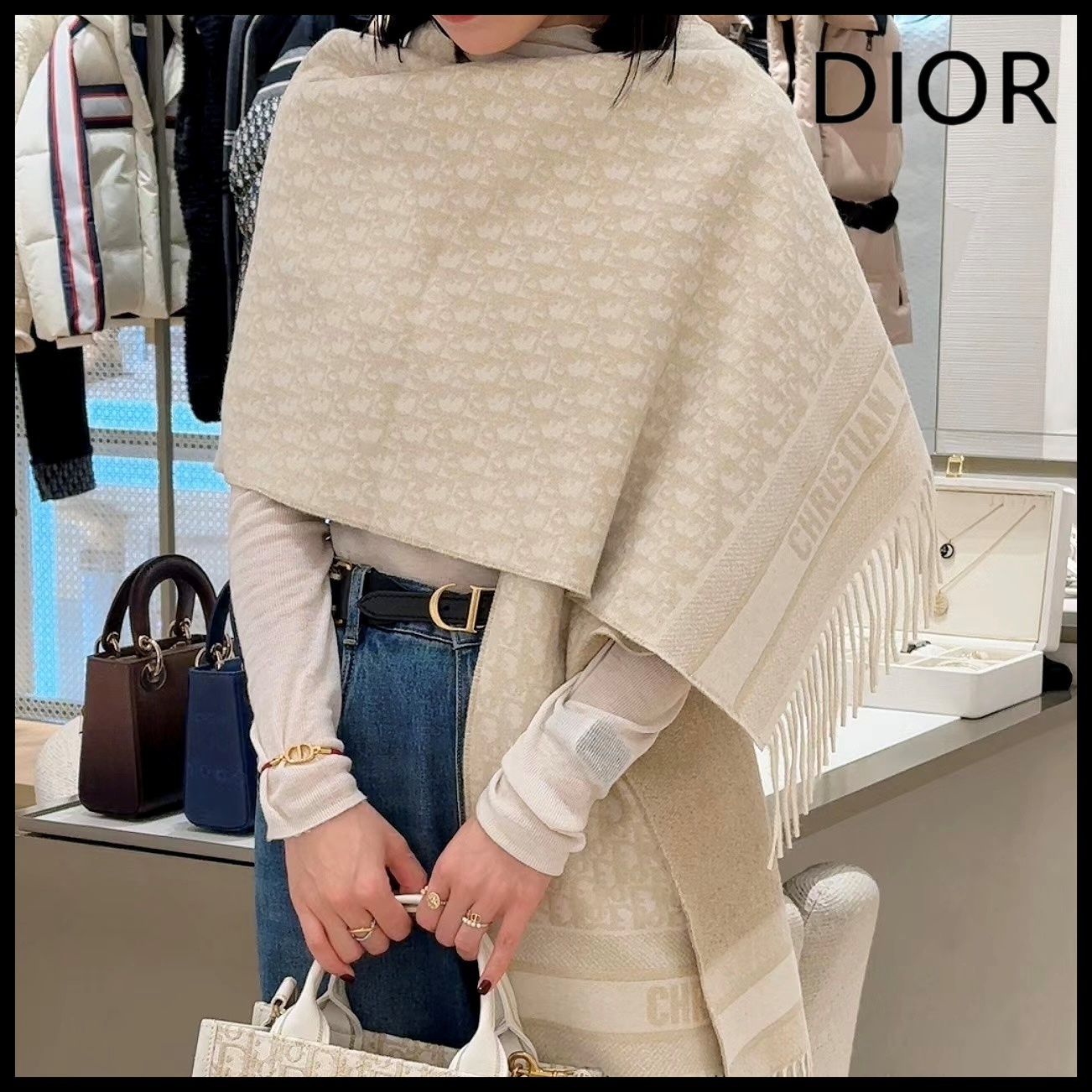 エレガント♪【DIOR】マフラー 白