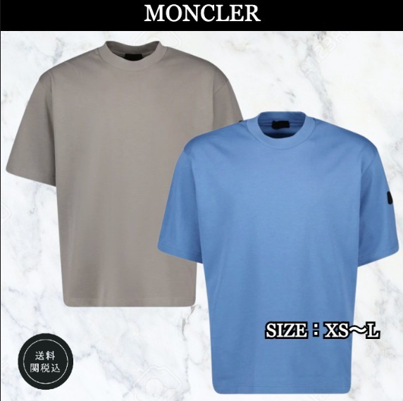 【MONCLER】ラウンドネック レザーパッチロゴ Tシャツ (送関込)