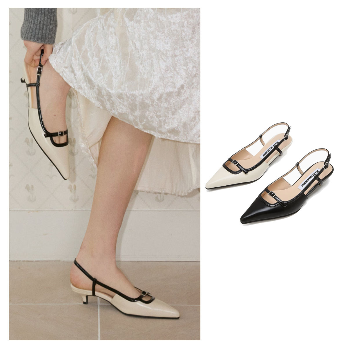 サンダル・ミュール JILLSTUART [STILLO] POINT TOE SLINGBACK 5BJH155