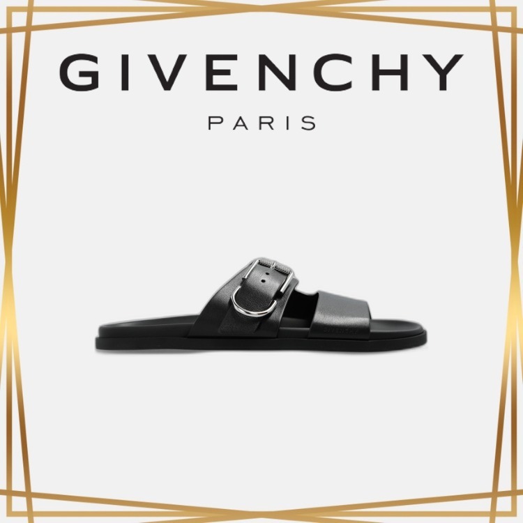 関税送料無料 GIVENCHY バックルディテール スリッパ