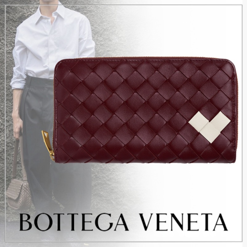 【大注目】BOTTEGA VENETA◆レザー ラウンドジップ財布 ハート