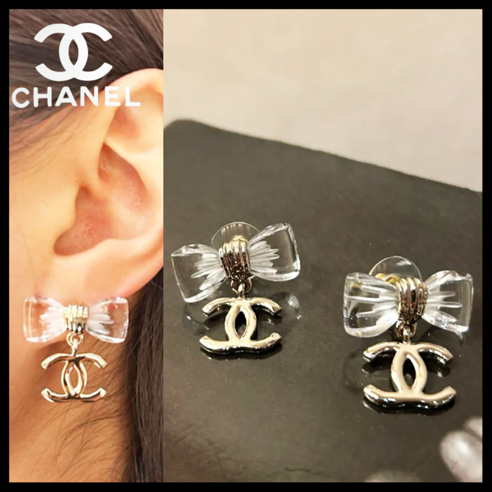 年末のプロモーション大特価！ クリアなリボン♪】CHANEL ピアス リボン アクセサリー