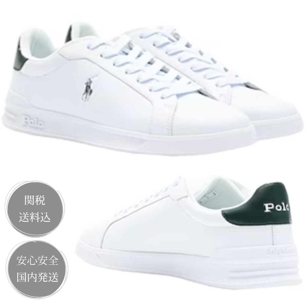 POLO RALPH LAUREN ポロ ラルフ ロゴ レザー スニーカー 白 関込