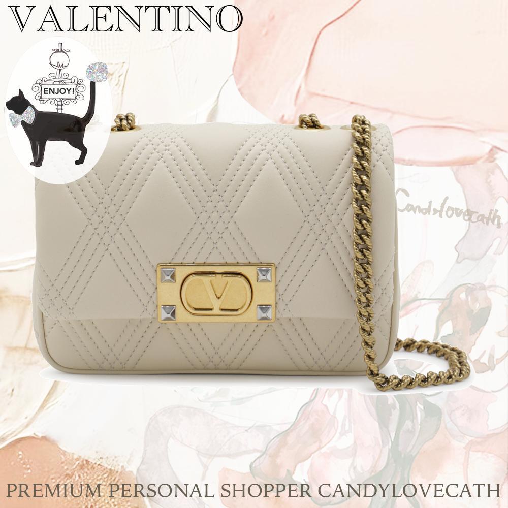 ショルダーバッグ・ポシェット VALENTINO GARAVANI WHITE LEATHER QUILTIE 67 SHOULDER BAG